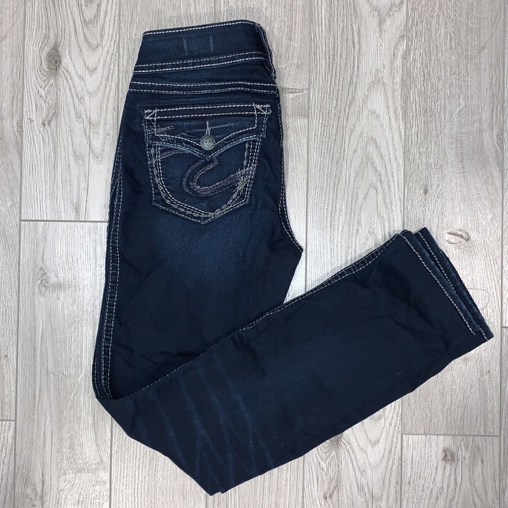 Silver Suki Dark Blue Jeans Size 27